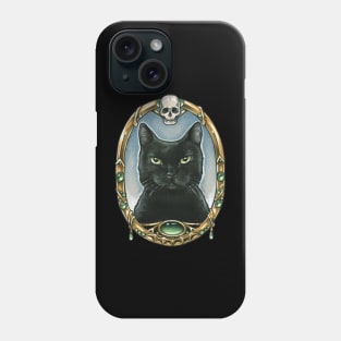 Black Cat Portrait Phone Case