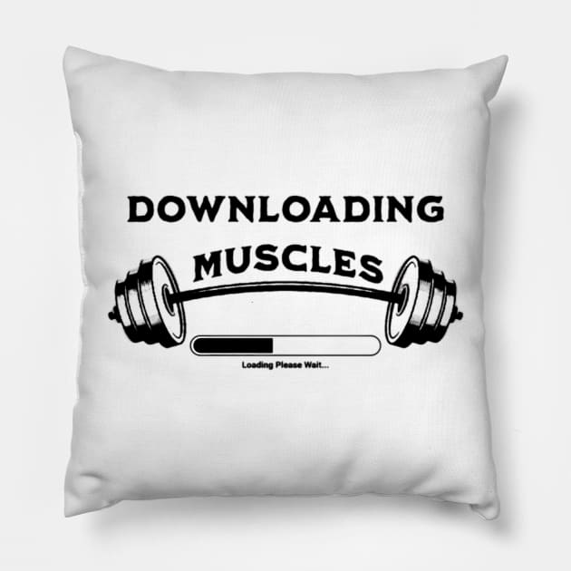 Downloading muscle | gym t-shirt | gym wear | gym motivation products | gym products Pillow by ALCOHOL