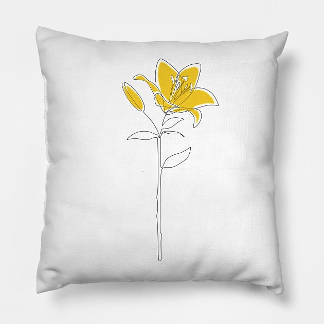 Mustard Lily Pillow by Explicit Design