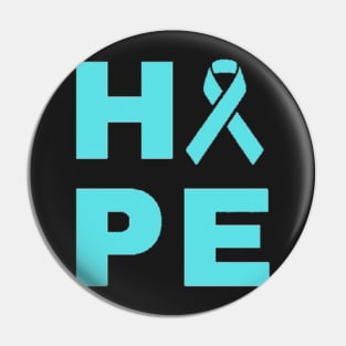 Hope Awareness Ribbon (Teal) Pin