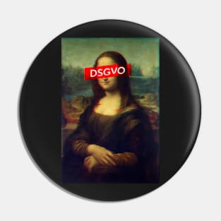 Glitch Art - Mona Lisa Basic Data Protection Regulation Pin