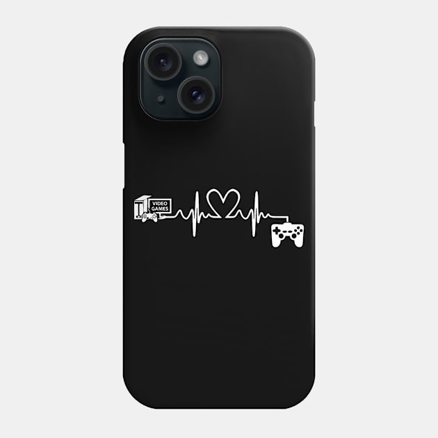 Gamer Heartbeat Funny Video Gamer Gift Gaming Geek Heartbeat Phone Case by GoodArt