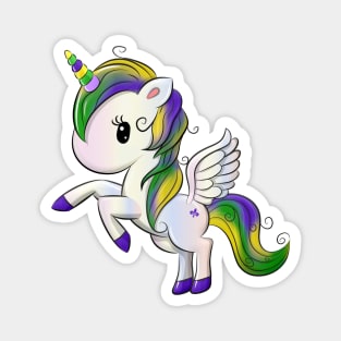 Mardi Gras Pegasus-Unicorn Magnet