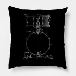 Snare Drum Vintage Patent Drawing Pillow