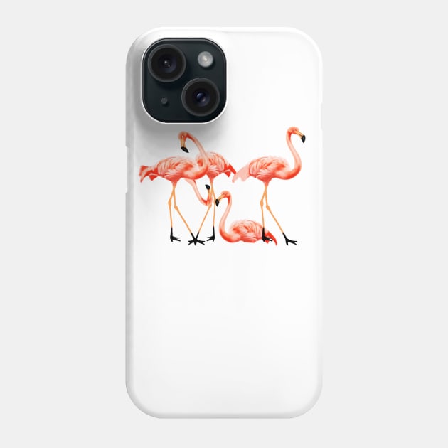 Flamingo Flock, Love Flamingos Tropical Birds Phone Case by dukito