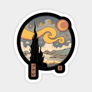 Starry Night in Edo Back Print Magnet