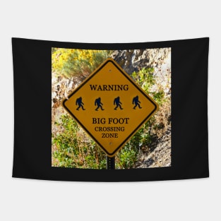 Big foot crossing zone sign Tapestry