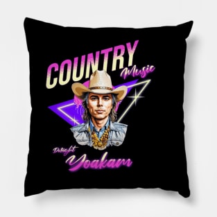 dwight yoakam //retro vector neon Pillow