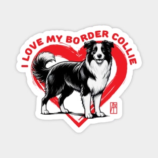 I Love My Border Collie - I Love my dog - Intelligent dog Magnet