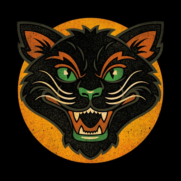 Vintage halloween cat by kennsing