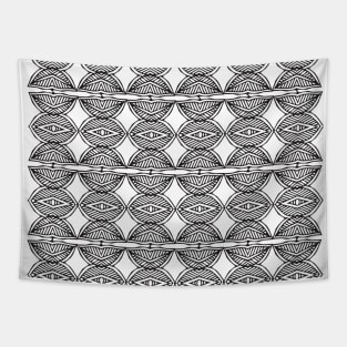 Ethnic African Tribal Pattern B&W Tapestry