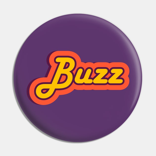 Buzz Retro Text, Colorful Positive Word Pin by JahmarsArtistry - APA