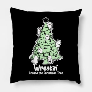 Wreakin' Around the Christmas Tree Pillow