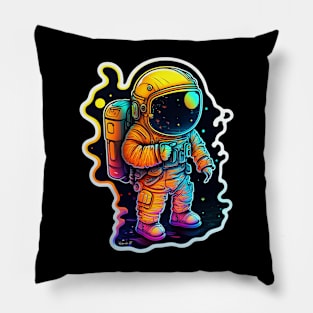 Colorful melting Astronaut Sticker #2 Pillow