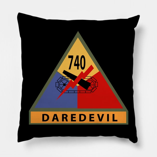 740thTank Battalion SSI - Daredevil w Name Tape Pillow by twix123844