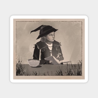 Witch Bookworm Old Photo Magnet