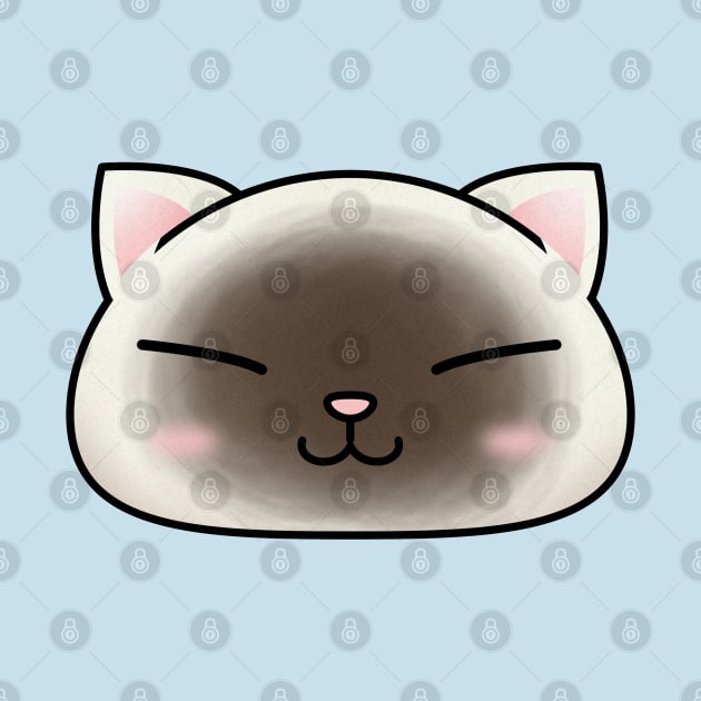 Cute Seal Point Cat Face by Takeda_Art