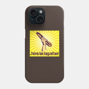 French "I LOVE BAGUETTES" France Bread Baguette Propaganda Phone Case