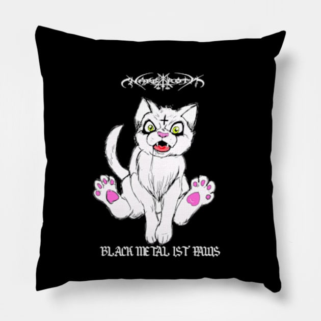 Nargaroth black metal ist paws Pillow by Alan Frost artwork