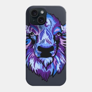 Mindful Vivid Buffalo in Purple & Blue Phone Case