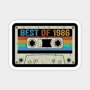 Best Of 1986 38th Birthday Gifts Cassette Tape Vintage Magnet