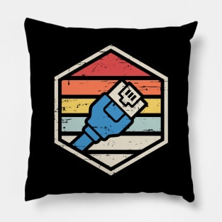 Retro Badge RJ45 Pillow