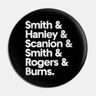 Classic The Fall Line-Up Names List Design Pin