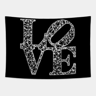 Low Poly LOVE (Robert Indiana) - white Tapestry