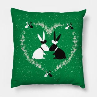 Rabbit green wedding Pillow