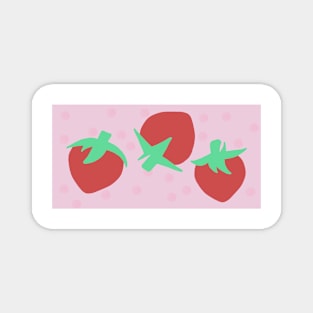 Pink Strawberry with Pink Polka-Dots Magnet