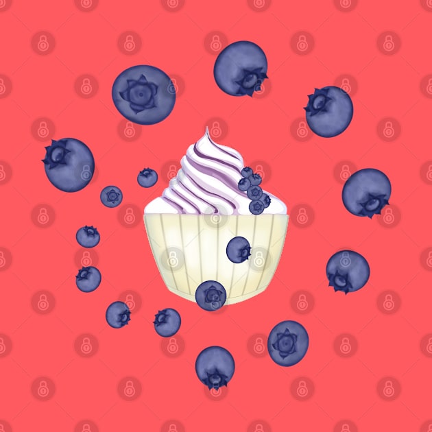 Soft ice cream with blueberries yummy by KateQR