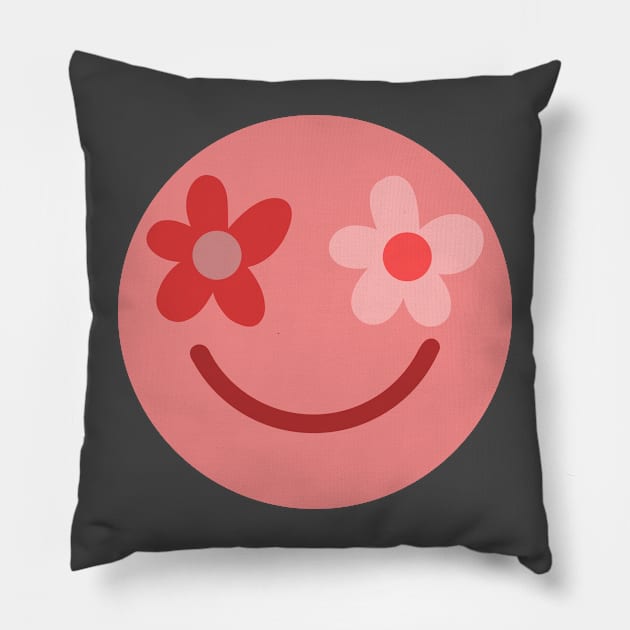 Pink Happy Face Pillow by gray-cat