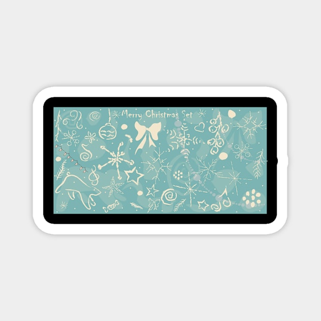 Winter pattern Magnet by Kristina Stellar Scandinavian Land