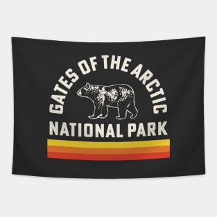 Gates of the Arctic Souvenir Bear Retro Vintage Stripes Tapestry