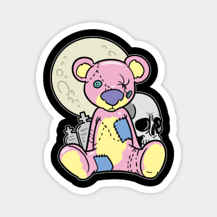 Pastel Goth Voodoo Doll Teddy Bear Kawaii Magnet