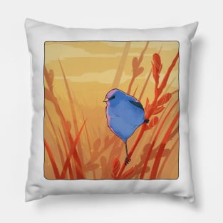 Indigo bird Pillow