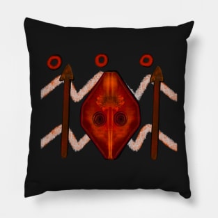 Tribal warrior spear and shield ethnic cultural design Pillow