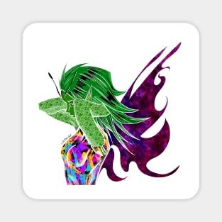 green magical fairy in ecopop pixie garden Magnet