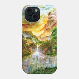 Waterfalls in the sunset Phone Case