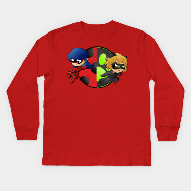 Chibi Ladybug And Chat Noir Kawaii Kids Long Sleeve T Shirt Teepublic