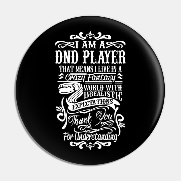 I Am A DND Player Pin by Bingeprints