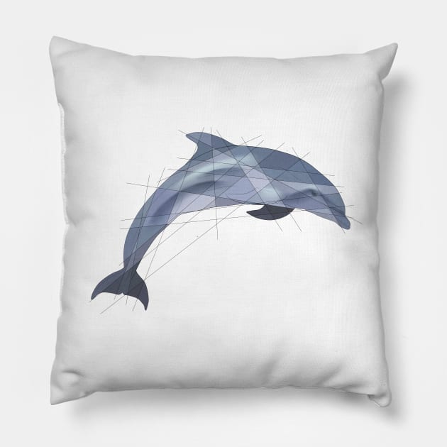 Dolphin Pillow by Blacklightco