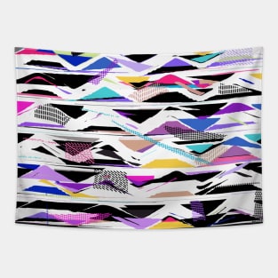 Abstract 80s Vibrant Vector Vibes Tapestry