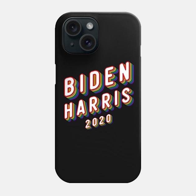 Biden Harris 2020 LGBTQ Pride Rainbow text Phone Case by G! Zone