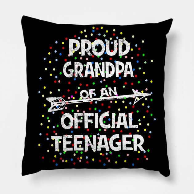 Proud Grandpa of an Official Teenager, 13th B-Day Party graphic Pillow by Grabitees