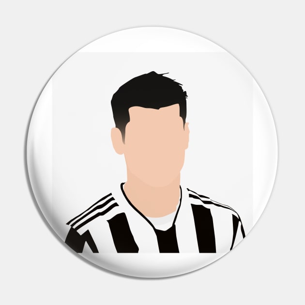 Álvaro Morata Minimalistic Face Art Pin by GotchaFace