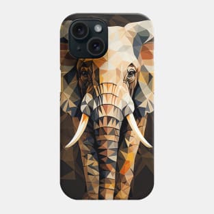 Triangle Elephant - Abstract polygon animal face staring Phone Case