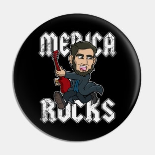 Abe Lincoln Merica Rocks USA Patriotic 4th of July Pin