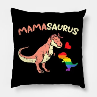 Mommasaurus Dinosaur Mom Mama LGBTQ Flag Gay Pride Pillow