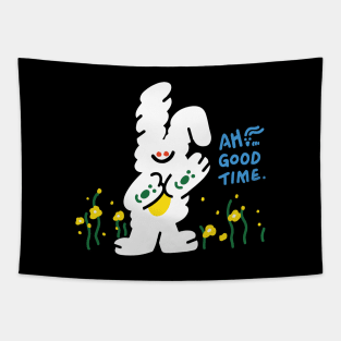 Smile Rabbit Have A Good Time Tapestry